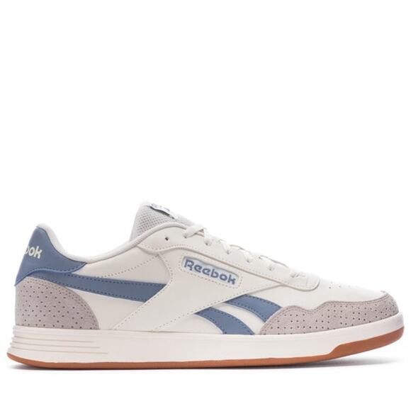 EUC Reebok Men\'s Court Advance Cream and Blue Athletic Shoes Size 9